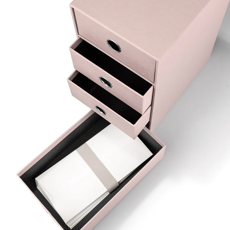 S.O.H.O. Schubladenbox | A5 | DIN lang | 4 Fächer | powder-rosa