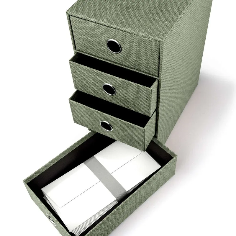 S.O.H.O. Schubladenbox | A5 | DIN lang | 4 Fächer | salbei-gruen