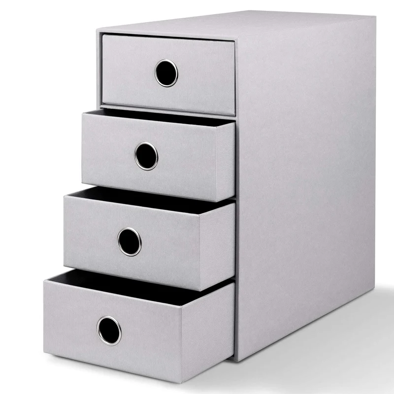 S.O.H.O. Schubladenbox | A5 | DIN lang | 4 Fächer | stone-grau