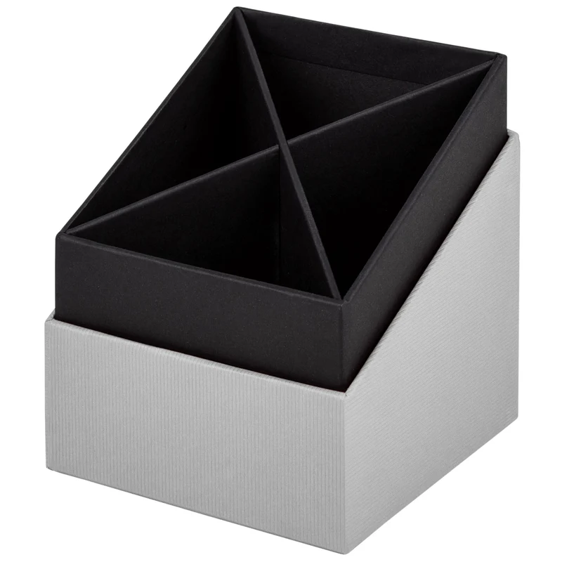 S.O.H.O. Stifteköcher | 4 Fächer | 8,6x10x8,6cm | stone-grau
